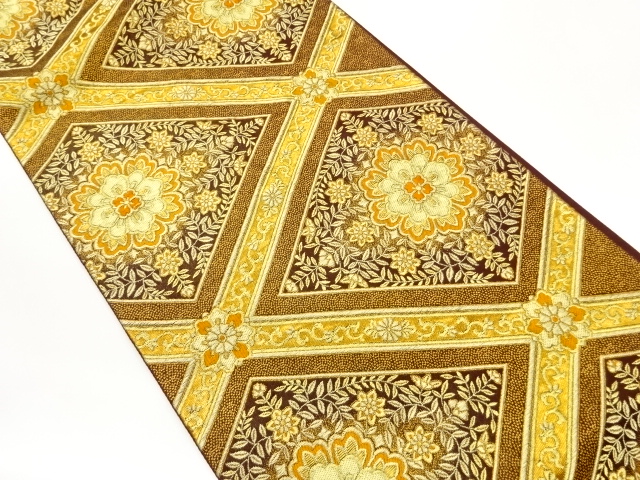 JAPANESE FUKURO OBI / WOVEN FLOWER CREST